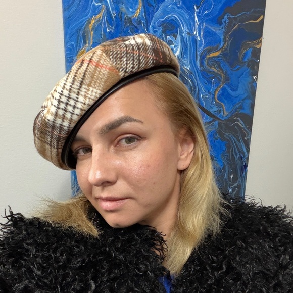Vintage style Plaid Beret Hat - Picture 4 of 10